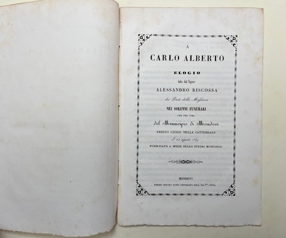 A Carlo Alberto. Elogio